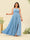 A-Line/Princess Halter Plus Size Long Bridesmaid Dresses with Split Side & Ruffles