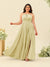 A-Line/Princess Halter Plus Size Long Bridesmaid Dresses with Split Side & Ruffles