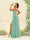 Sheath/Column One-Shoulder Long Ruched Bridesmaid Dresses with Ruffles & Split Side