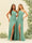 Sheath/Column One-Shoulder Long Ruched Bridesmaid Dresses with Ruffles & Split Side