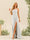 Sheath/Column One-Shoulder Long Ruched Bridesmaid Dresses with Split Side