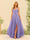 A-Line/Princess Spaghetti Straps V-Neck Long Bridesmaid Dresses with Split Side & Ruffles