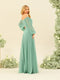 A-Line/Princess Sweetheart Floor-Length Long Bridesmaid Dresses with Split Side & Ruffles
