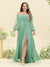 A-Line/Princess Sweetheart Floor-Length Long Plus Size Bridesmaid Dresses with Split Side & Ruffles