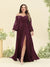 A-Line/Princess Sweetheart Floor-Length Long Plus Size Bridesmaid Dresses with Split Side & Ruffles