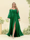 A-Line/Princess Sweetheart Floor-Length Long Plus Size Bridesmaid Dresses with Split Side & Ruffles