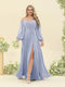 A-Line/Princess Sweetheart Floor-Length Long Plus Size Bridesmaid Dresses with Split Side & Ruffles