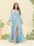 A-Line/Princess Sweetheart Floor-Length Long Plus Size Bridesmaid Dresses with Split Side & Ruffles