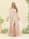 A-Line/Princess Sweetheart Floor-Length Long Plus Size Bridesmaid Dresses with Split Side & Ruffles