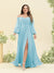 A-Line/Princess Sweetheart Floor-Length Long Plus Size Bridesmaid Dresses with Split Side & Ruffles