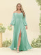 A-Line/Princess Sweetheart Floor-Length Long Plus Size Bridesmaid Dresses with Split Side & Ruffles