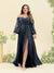 A-Line/Princess Sweetheart Floor-Length Long Plus Size Bridesmaid Dresses with Split Side & Ruffles