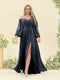A-Line/Princess Sweetheart Floor-Length Long Plus Size Bridesmaid Dresses with Split Side & Ruffles