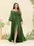 A-Line/Princess Sweetheart Floor-Length Long Plus Size Bridesmaid Dresses with Split Side & Ruffles