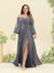 A-Line/Princess Sweetheart Floor-Length Long Plus Size Bridesmaid Dresses with Split Side & Ruffles