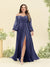 A-Line/Princess Sweetheart Floor-Length Long Plus Size Bridesmaid Dresses with Split Side & Ruffles