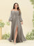 A-Line/Princess Sweetheart Floor-Length Long Plus Size Bridesmaid Dresses with Split Side & Ruffles