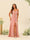 A-Line/Princess Spaghetti Straps Floor-Length Ruched Long Bridesmaid Dresses with Split Side