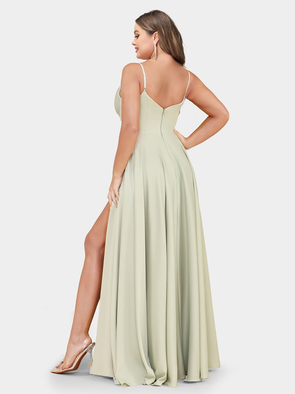 A-Line/Princess Spaghetti Straps Sleeveless Plus Size Bridesmaid Dresses with Ruched
