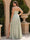 A-Line/Princess Spaghetti Straps Sleeveless Floor-Length Plus Size Bridesmaid Dresses with Ruched