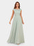 A-Line/Princess Scoop Short Sleeves Evening Dresses with Ruched