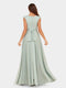 A-Line/Princess Scoop Short Sleeves Evening Dresses with Ruched