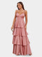 A-Line/Princess Spaghetti Straps Sleeveless Bridesmaid Dresses with Ruffles