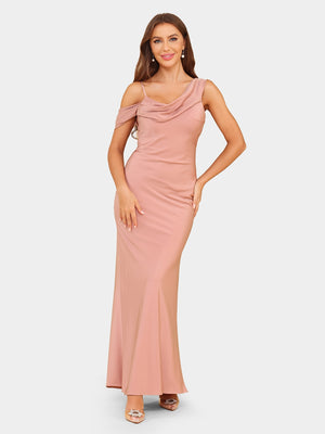 Sheath/Column Asymmetrical Short Sleeves Bridesmaid Dresses with Ruched