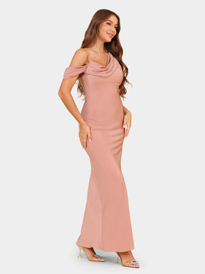 Sheath/Column Asymmetrical Short Sleeves Bridesmaid Dresses with Ruched