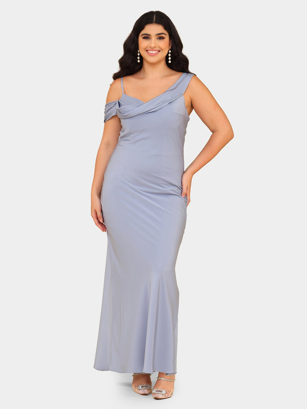 Sheath/Column Asymmetrical Short Sleeves Bridesmaid Dresses with Ruched