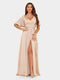 A-Line/Princess V-Neck Short Sleeves Bridesmaid Dresses with Belt