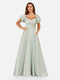 A-Line/Princess Off-the-Shoulder Puff Sleeves Bridesmaid Dresses with Ruched