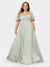 A-Line/Princess Off-the-Shoulder Puff Sleeves Plus Size Bridesmaid Dresses with Ruched