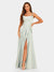A-Line/Princess Spaghetti Straps Sleeveless Bridesmaid Dresses with Split Side