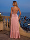 A-Line/Princess Spaghetti Straps Sleeveless Evening Dresses with Ruffles & Split Side