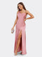 Sheath/Column Spaghetti Straps Sleeveless Bridesmaid Dresses with Split Side