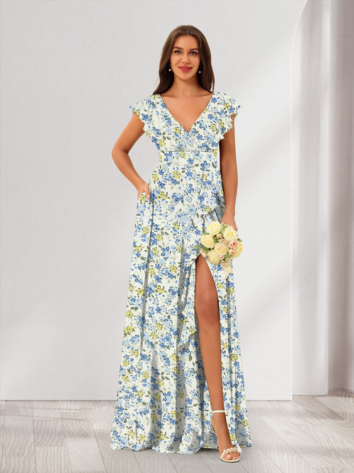 princess style bridesmaid dresses Bridesmaid Dress Multi Colors A-line Chiffon Floor-Length Sleeveless