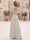 A-Line/Princess V-Neck Short Sleeves Ruffles Floral Bridesmaid Dresses