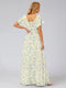 A-Line/Princess V-Neck Short Sleeves Ruffles Floral Bridesmaid Dresses