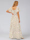 A-Line/Princess V-Neck Short Sleeves Ruffles Floral Bridesmaid Dresses