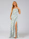 Sheath/Column One-Shoulder Sleeveless Split Side Floral Bridesmaid Dresses