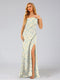 Sheath/Column One-Shoulder Sleeveless Split Side Floral Bridesmaid Dresses