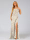 Sheath/Column One-Shoulder Sleeveless Split Side Floral Bridesmaid Dresses