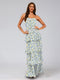 Sheath/Column Strapless Sleeveless Tiered Floral Bridesmaid Dresses