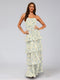 Sheath/Column Strapless Sleeveless Tiered Floral Bridesmaid Dresses