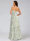 Sheath/Column Strapless Sleeveless Tiered Floral Bridesmaid Dresses