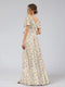 A-Line/Princess V-Neck Short Sleeves Ruched Floral Bridesmaid Dresses