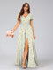 A-Line/Princess V-Neck Short Sleeves Split Side Floral Bridesmaid Dresses
