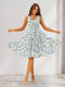 A-Line/Princess V-Neck Sleeveless Ruched Floral Bridesmaid Dresses