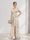 A-Line/Princess V-Neck Short Sleeves Split Side Floral Bridesmaid Dresses